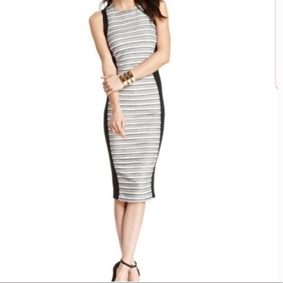 ✨ Material Girl Striped Bodycon Midi Dress✨ - Picture 1 of 7